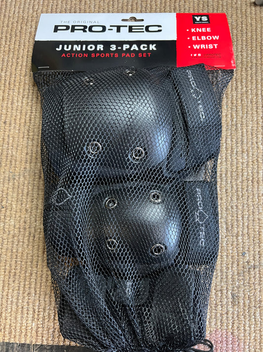 Protec Junior 3 Pack Open Back Pads Youth Small Black