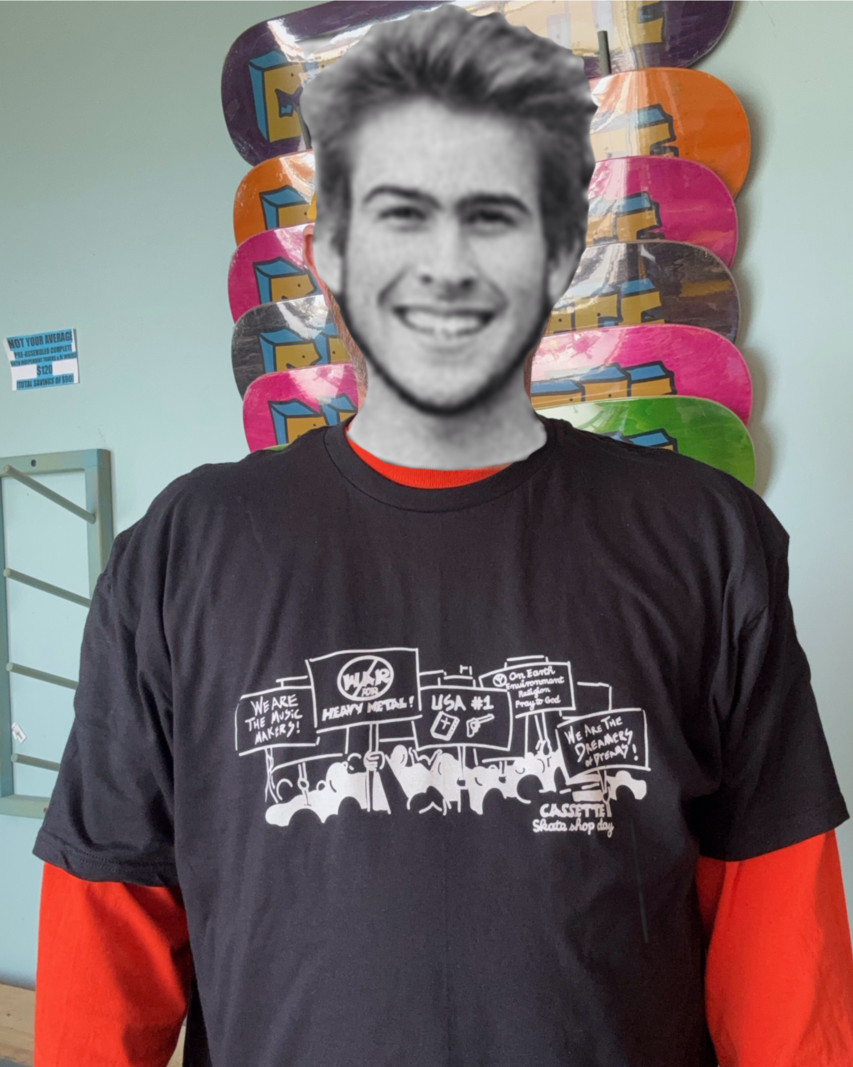 CASSETTE NO WAR SSD TEE BLACK/ White (S-XXL)